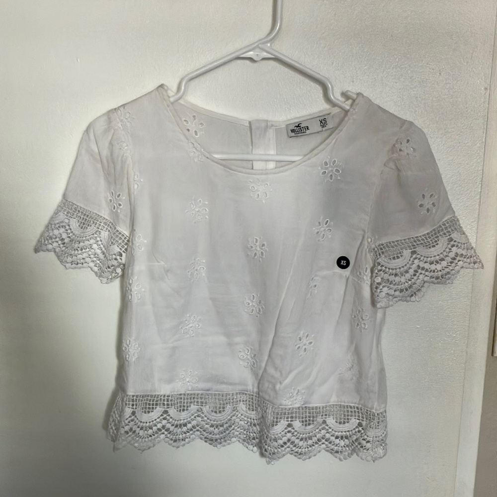 NWT Hollister white short sleeve blouse size XS